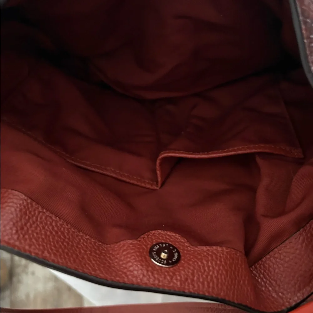 Coach Terracotta Red Leather & Python Shoulder Bag - Picture 8 of 11